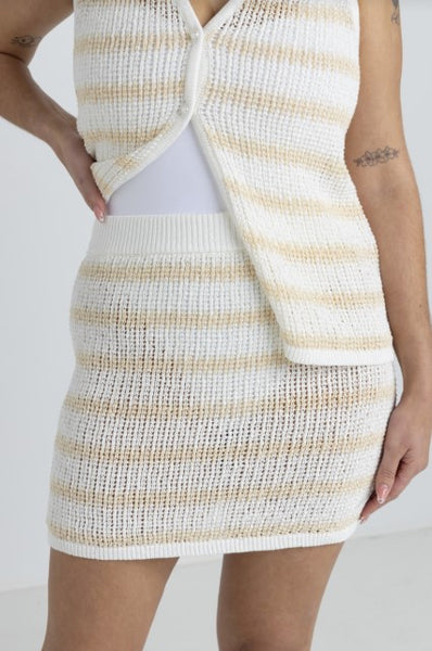 Rhythm Womens Skirt Sol Stripe Knit Mini