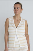 Rhythm Womens Tank Top Sol Stripe Longline Knit Vest
