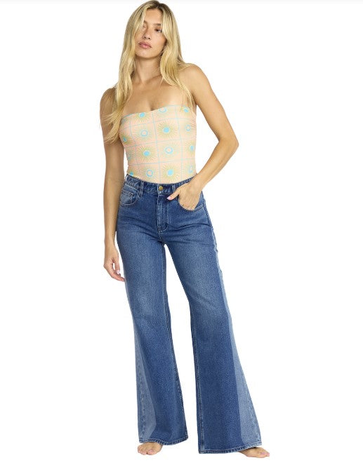 Billabong Womens Pants Free Fall Flare Denim