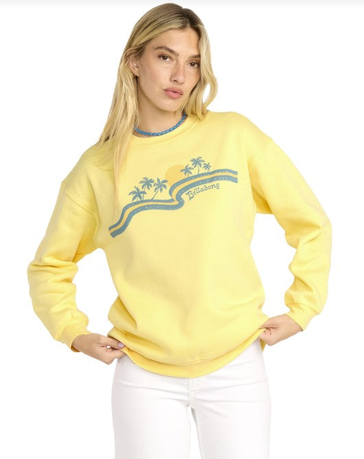 Billabong Womens Sweatshirt Sun Flash Crew Fleece