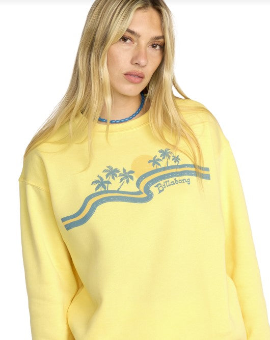Billabong Womens Sweatshirt Sun Flash Crew Fleece