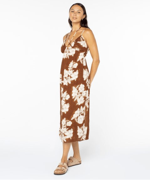 Roxy Womens Dress Sunshine Crush Midi