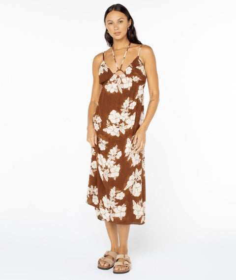 Roxy Womens Dress Sunshine Crush Midi