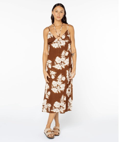 Roxy Womens Dress Sunshine Crush Midi