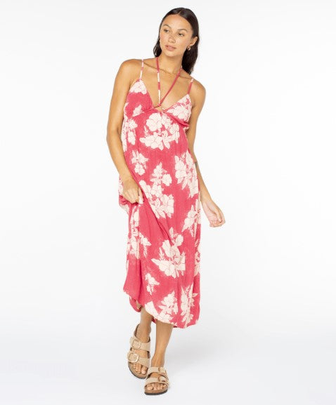 Roxy Womens Dress Sunshine Crush Midi