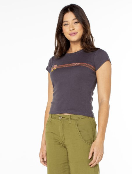 Roxy Womens Shirt Heritage Stripe 90S Babytee