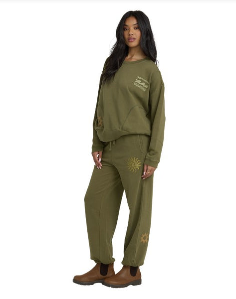 Billabong Womens Pants Sightseer Wave Fleece Jogger