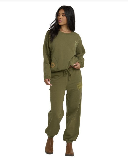 Billabong Womens Pants Sightseer Wave Fleece Jogger