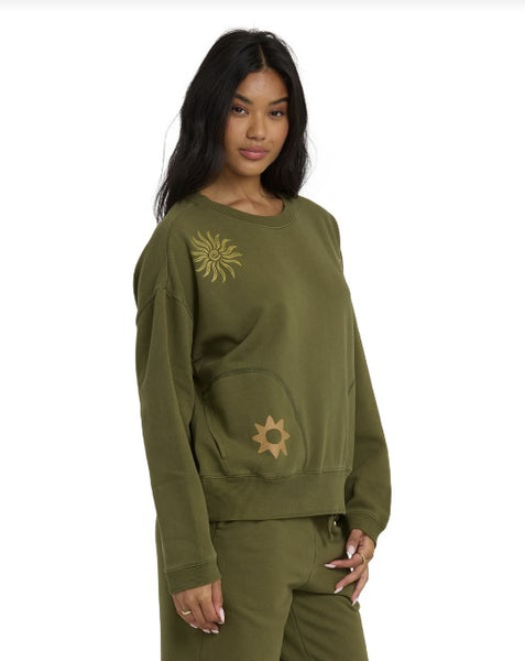 Billabong Womens Sweatshirt Sightseer Wave Crew