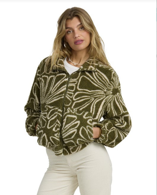 Billabong Womens Sweatshirt First Light Sherpa Zip