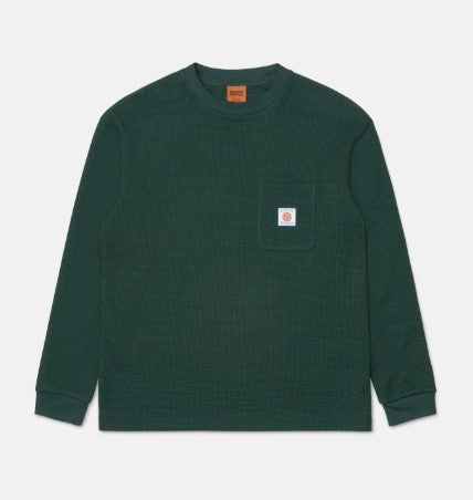 Rhythm Mens Shirt Vintage Pocket Long Sleeve Waffle