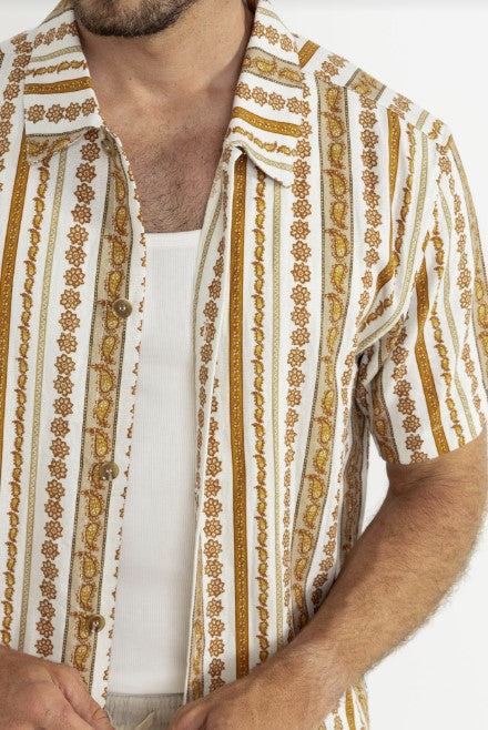 Rhythm Mens Woven Paisley Stripe