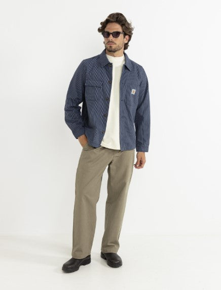 Rhythm Mens Shirt Hickory Stripe Work Shirt