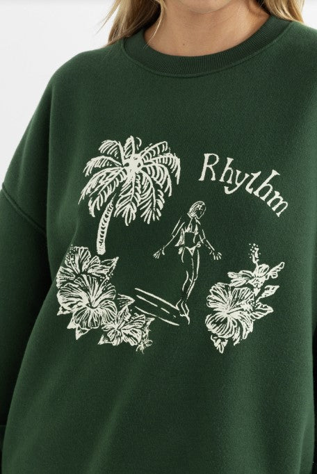 Rhythm Womens Sweatshirt Surf Rider Crew Neck Fleece