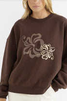 Rhythm Womens Sweatshirt Kai Crew Neck Fleece
