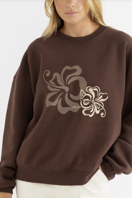 Rhythm Womens Sweatshirt Kai Crew Neck Fleece