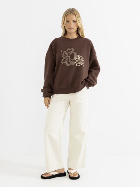 Rhythm Womens Sweatshirt Kai Crew Neck Fleece