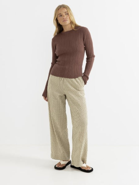 Rhythm Womens Shirt Essential Long Sleeve Knit Top