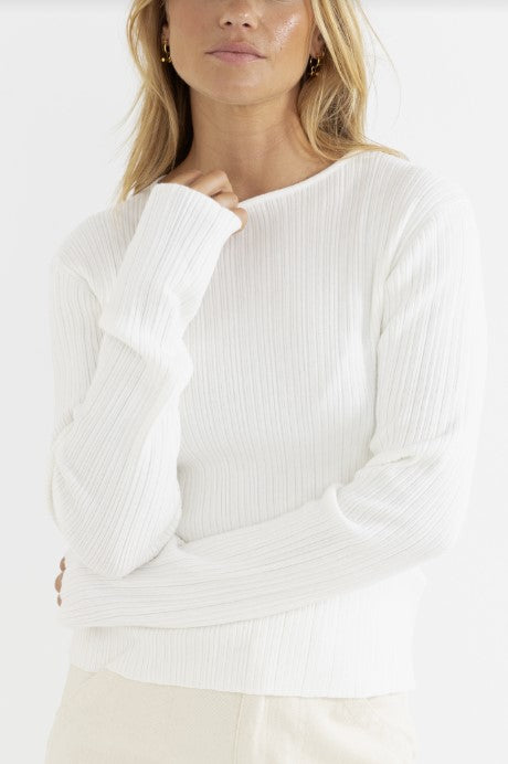 Rhythm Womens Shirt Essential Long Sleeve Knit Top