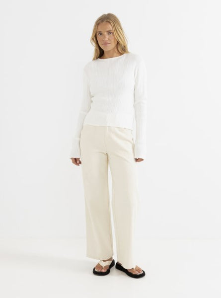 Rhythm Womens Shirt Essential Long Sleeve Knit Top