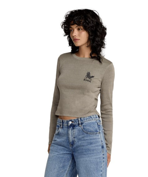RVCA Womens Shirt Fortune Long Sleeve