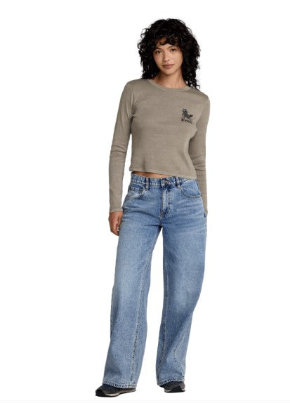 RVCA Womens Shirt Fortune Long Sleeve