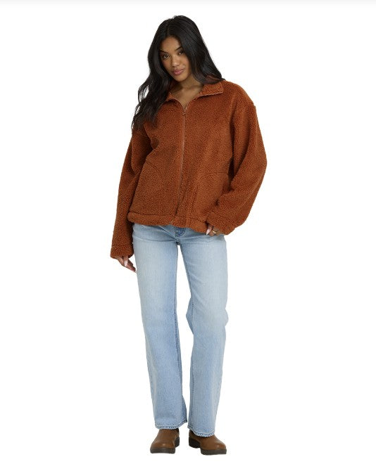 Billabong Womens Sweatshirt Sun City Sherpa Zip