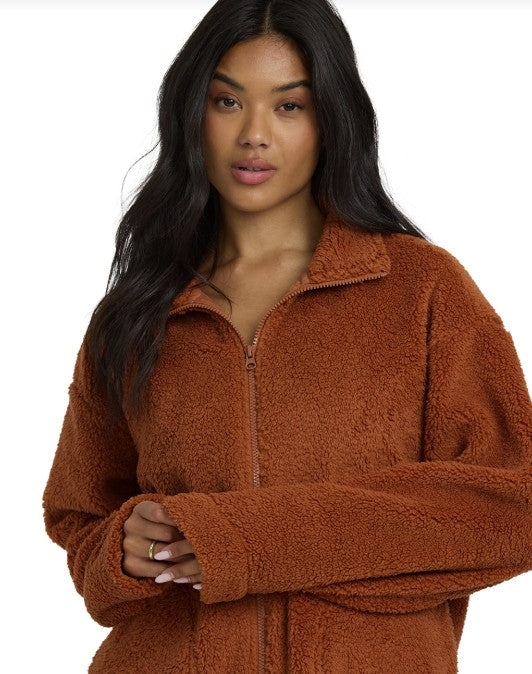 Billabong Womens Sweatshirt Sun City Sherpa Zip