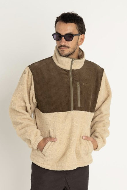 Rhythm Mens Sweatshirt Dune Half Zip Pullover