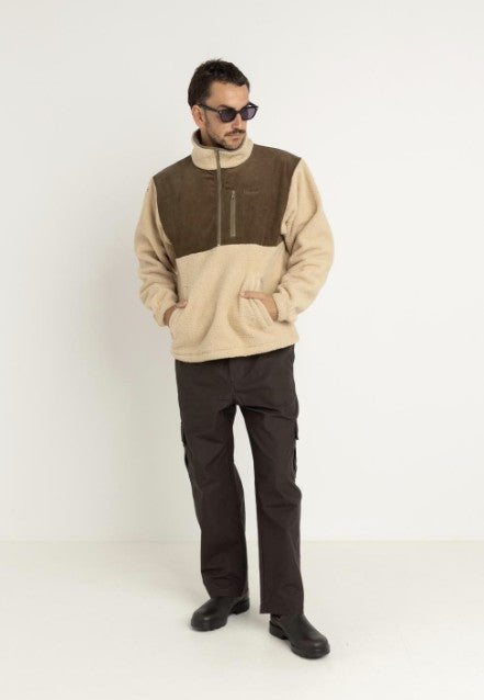 Rhythm Mens Sweatshirt Dune Half Zip Pullover