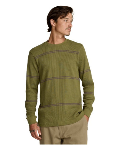 RVCA Mens Shirt Dayshift Thermal Stripe Long Sleeve