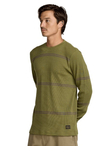 RVCA Mens Shirt Dayshift Thermal Stripe Long Sleeve