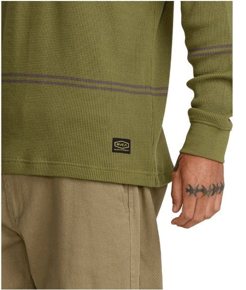 RVCA Mens Shirt Dayshift Thermal Stripe Long Sleeve