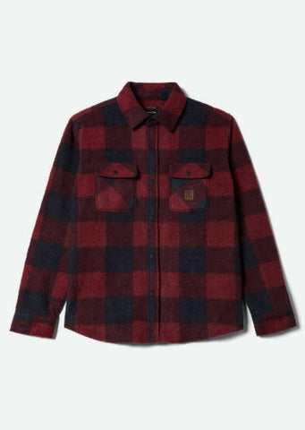 Brixton Mens Shirt Bowery Arctic Stretch Fleece