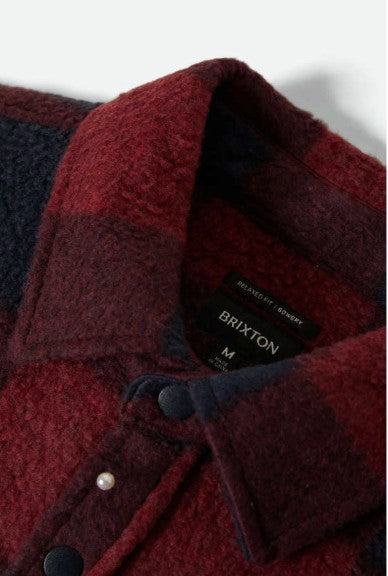 Brixton Mens Shirt Bowery Arctic Stretch Fleece