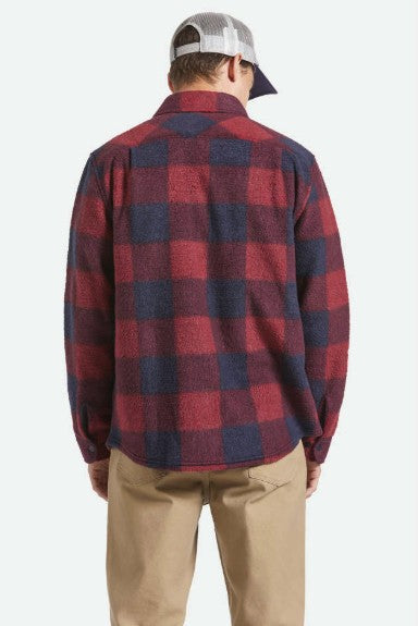 Brixton Mens Shirt Bowery Arctic Stretch Fleece