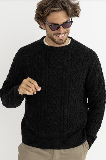 Rhythm Mens Sweater Mohair Fishermans Knit