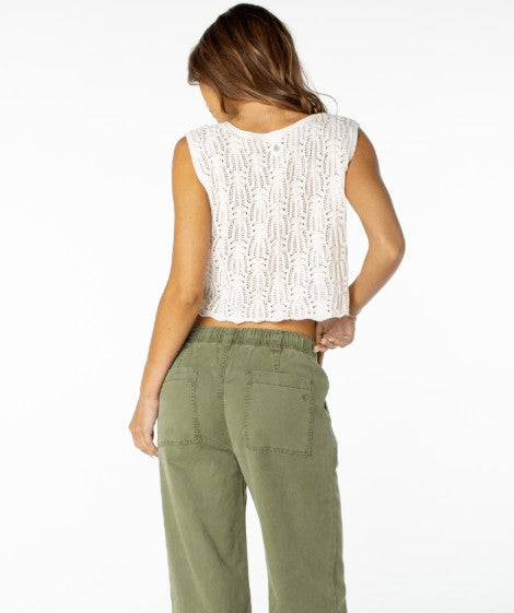 Roxy Womens Tank Top Beach Bound Crochet Vest