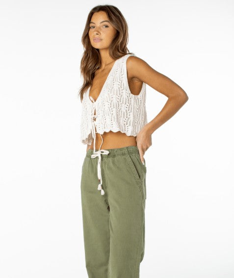 Roxy Womens Tank Top Beach Bound Crochet Vest