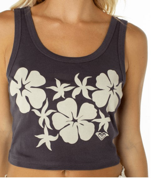 Roxy Womens Tank Top Plumerias & Hibiscus
