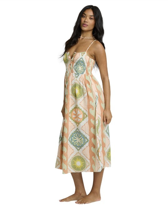 Billabong Women's Fever Dream Midi Dress - White Cap | S Billabong Women's Fever Dream Midi Dress - White Cap | S