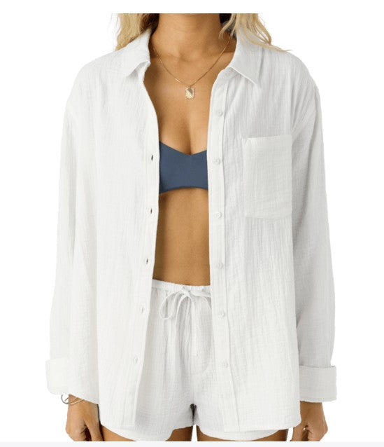Oneill Womens Shirt Leni Relaxed Long Sleeve Top