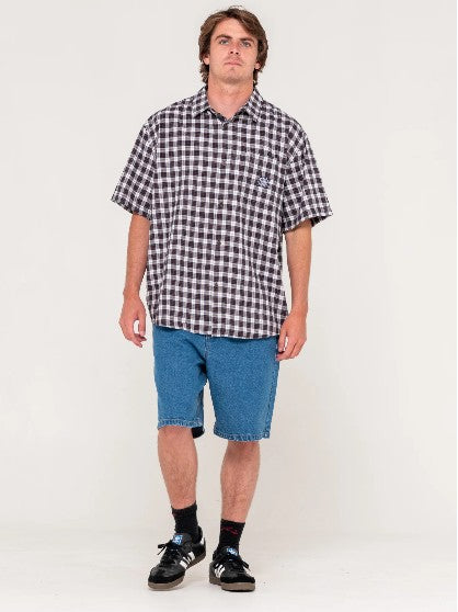 Rusty Mens Woven Worldwide Curved Hem