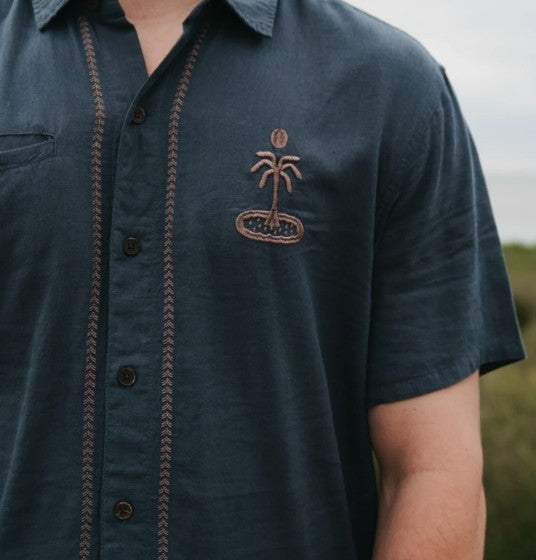 Jetty Mens Woven Marshall Embroidered Linen
