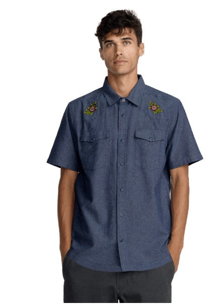 RVCA Mens Woven Rosa Chambray