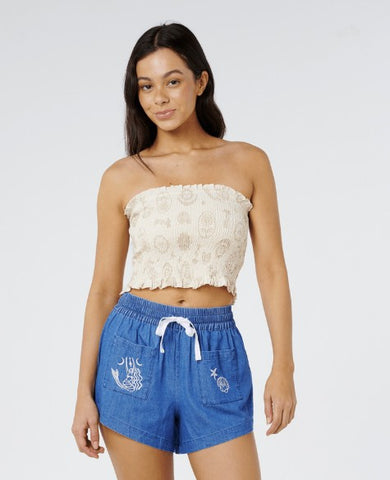 Rip Curl Womens Shirt Catalina Island Shirred Top