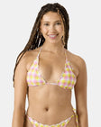 Roxy Womens Bikini Top Check Me Out Mini Tiki Tri With Ruffle Edge