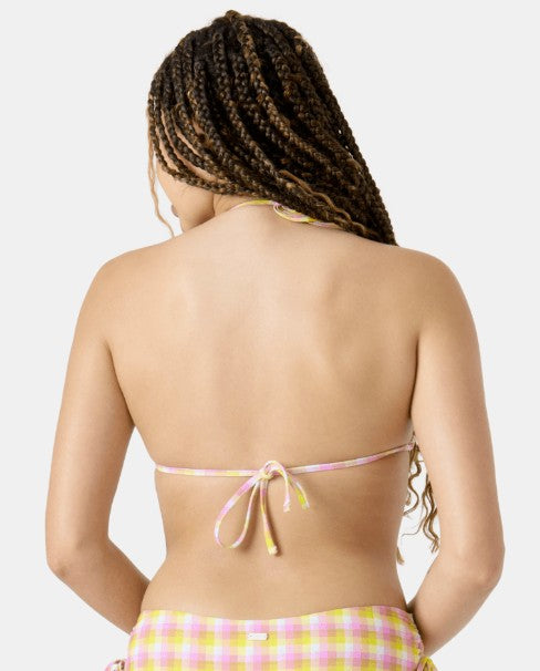 Roxy Womens Bikini Top Check Me Out Mini Tiki Tri With Ruffle Edge