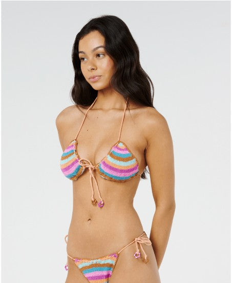 Rip Curl Womens Bikini Top Sunset Surf Crochet Tri