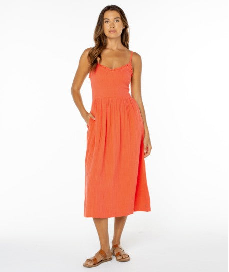 Roxy Womens Dress Downriver Midi